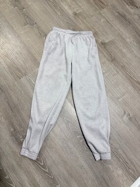H&M White Fleece-Lined Sweatpants